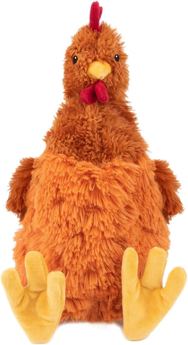 Interactive Squeaky Dog Chew Toy, Ideal Dog Toys for Chewers, Small, Medium & Large Dogs, and Fetch Lovers - Crinkle Chicken (Brown), Large